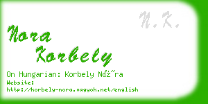 nora korbely business card